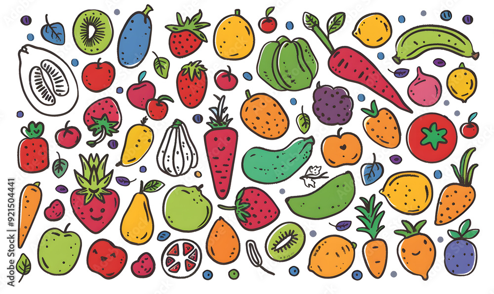vegetable and fruits photo or illustrator on white background vegetable and fruits photo or illustrator on white background
