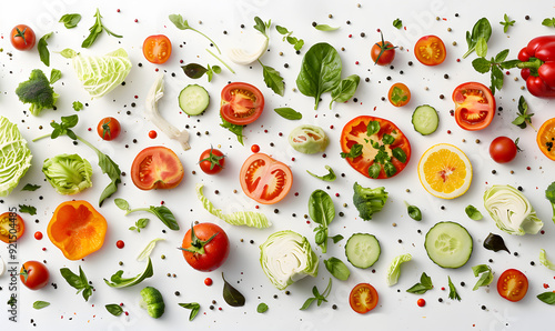 vegetable and fruits photo or illustrator on white background