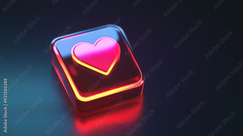 A 3D rendering of a social media notification icon featuring a heart symbol, representing social media success
A 3D rendering of a social media notification icon featuring a heart symbol, representing social media success