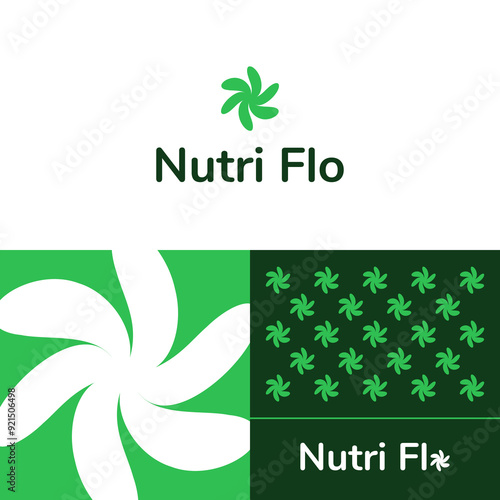 Logo Nutritionist Nutri Flo Abstract Flower Vector