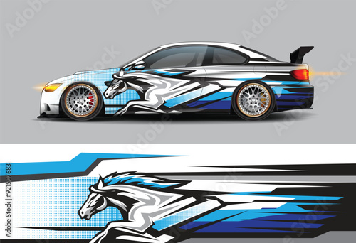 Car wrap decal graphics. Abstract eagle stripe, grunge racing and sport background for racing livery or daily use car vinyl sticker