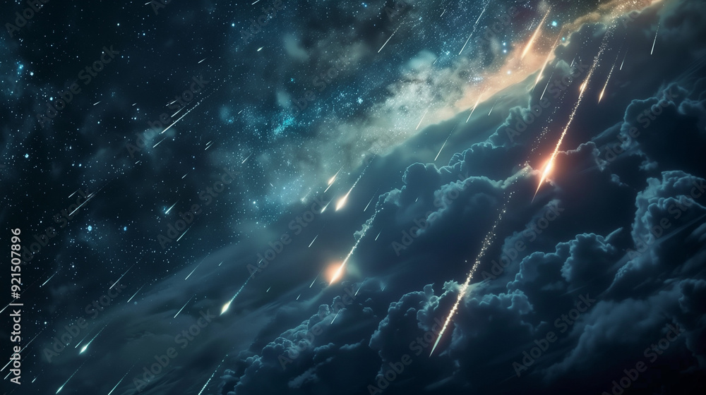 Falling stars fantasy background, sky backdrop Falling stars fantasy background, sky backdrop