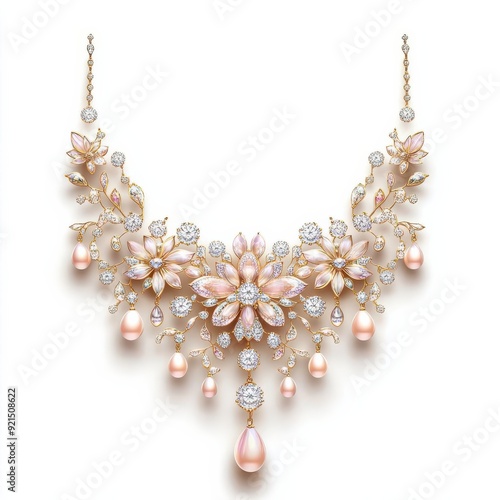 Wallpaper Mural Elegant modern jewelry, fashion element, neutral tones, isolated on white background Torontodigital.ca