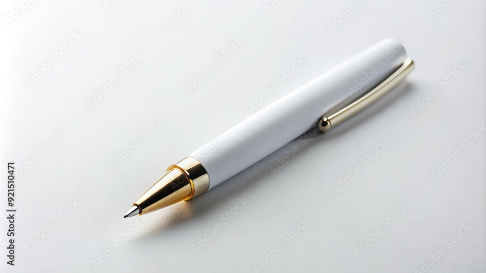 A solitary white pen lies diagonally on a clean, white background, its nib slightly tilted, waiting for creative ideas to flow onto the empty space. A solitary white pen lies diagonally on a clean, white background, its nib slightly tilted, waiting for creative ideas to flow onto the empty space.