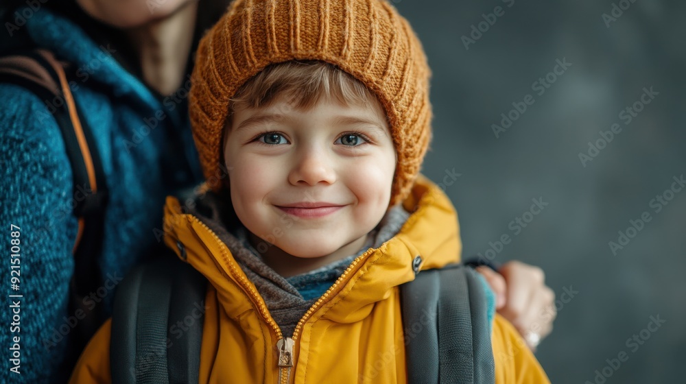 Close-Up of Proud Child in New School Clothes with Admiring Parents – A Joyful Family Moment Highlighting Preparation, Love, Friendship, and Care Close-Up of Proud Child in New School Clothes with Admiring Parents – A Joyful Family Moment Highlighting Preparation, Love, Friendship, and Care