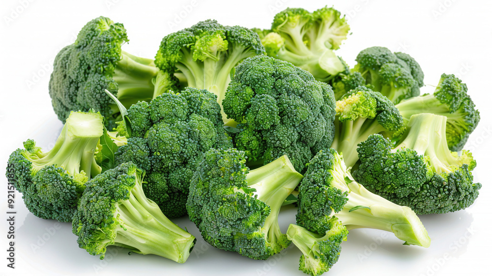Delicious fresh broccoli on a white background Delicious fresh broccoli on a white background