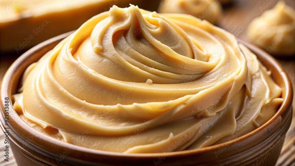 Close-up of a rich, velvety-textured shea butter, with a smooth, creamy surface and a warm, golden color, evoking feelings of luxury and pampering. Close-up of a rich, velvety-textured shea butter, with a smooth, creamy surface and a warm, golden color, evoking feelings of luxury and pampering.
