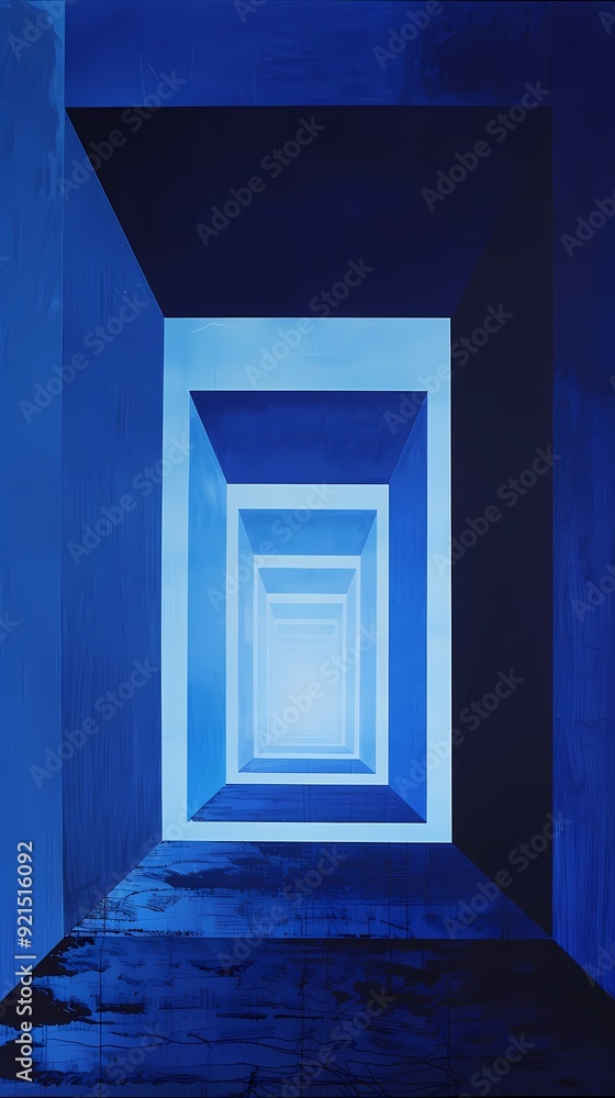 Fototapeta premium Blue gold building palace landscape illustration poster background