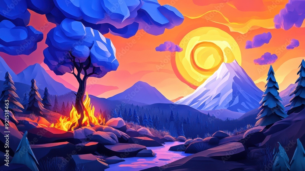A vivid 3D illustration captures the harsh impact of forest fires, igniting awareness about climate change in a modern style. A vivid 3D illustration captures the harsh impact of forest fires, igniting awareness about climate change in a modern style.