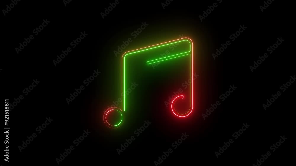 Audio play music icon animation with neon shiny on black background. Audio play music icon animation with neon shiny on black background.
