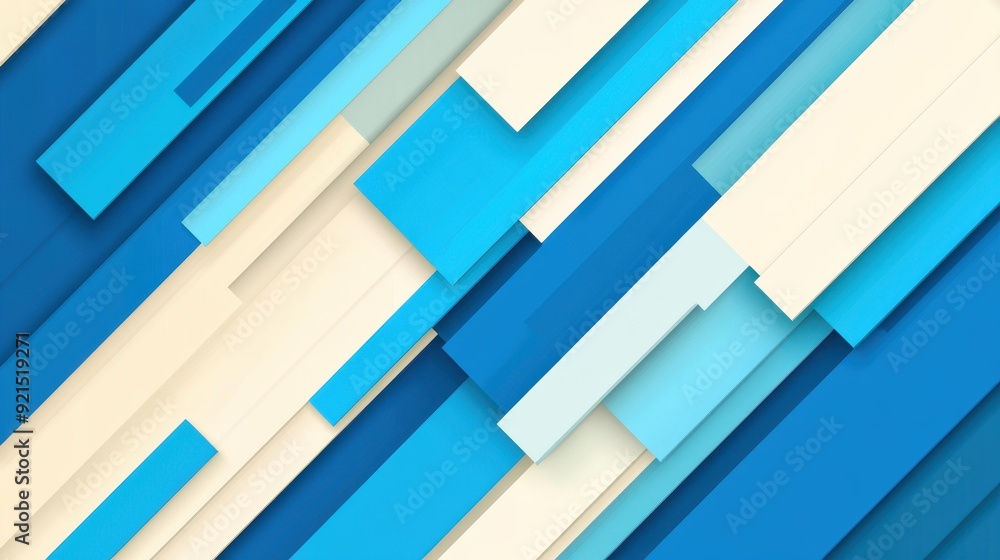 Fototapeta premium Explore a vibrant abstract blue vector background featuring dynamic diagonal stripes for a modern touch and artistic flair.