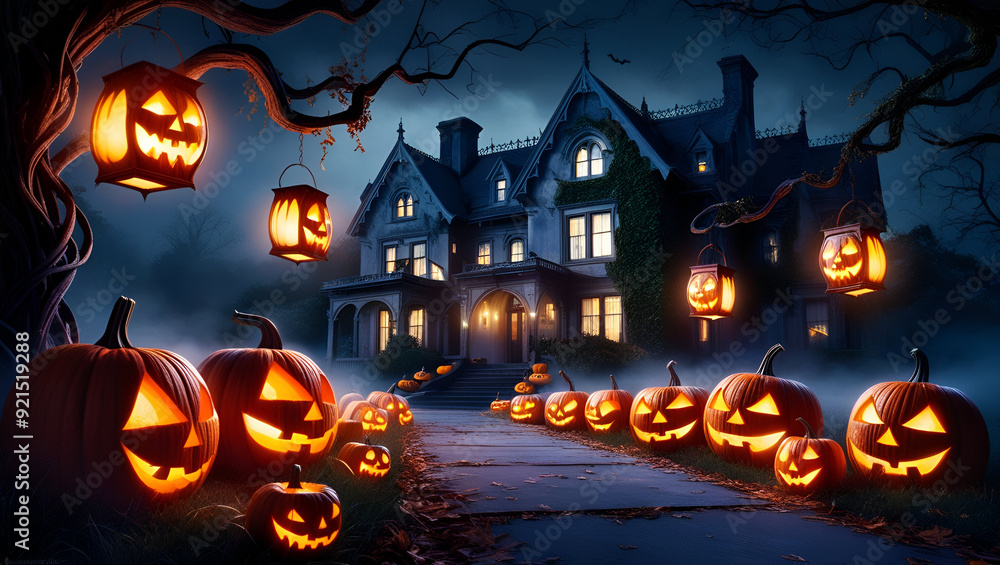 halloween background with pumpkin and bats halloween background with pumpkin and bats