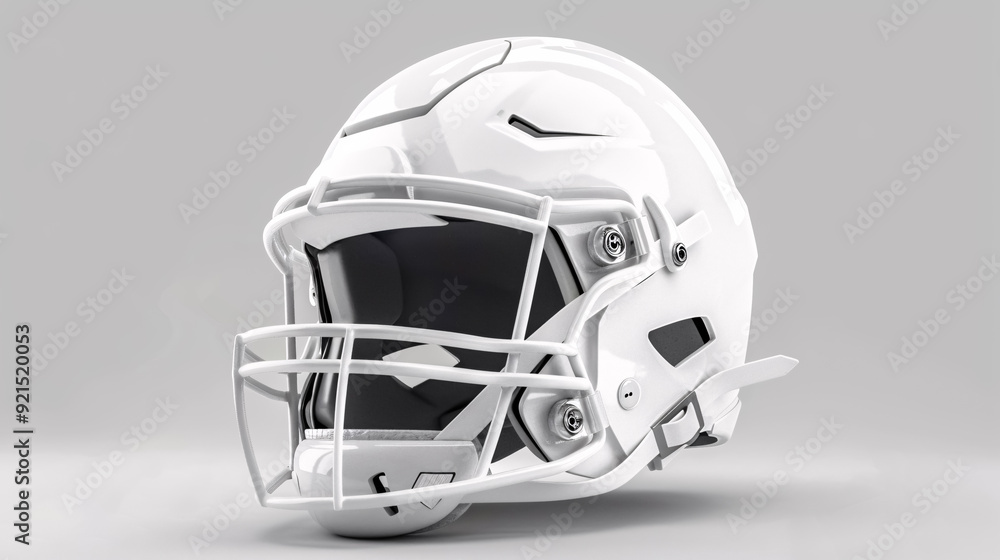 Fototapeta premium Side view of white football helmet