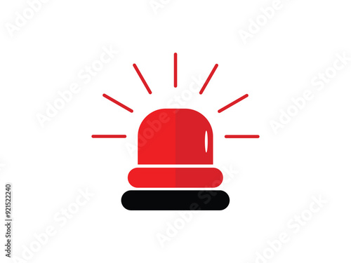 emergency ambulance siren light, police car flasher vector isolated on transparent background 