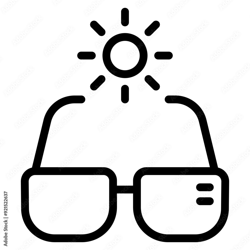 Obraz premium Sun with sunglasses icon