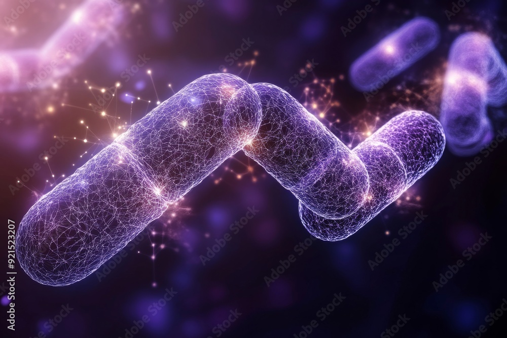 Glowing DNA strands intertwined with a digital network representing the fusion of genetic research and information technology in healthcare Glowing DNA strands intertwined with a digital network representing the fusion of genetic research and information technology in healthcare