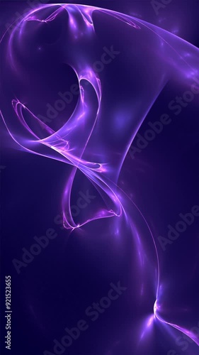 Abstract paranormal purple energy lightning loop. Fractal art. Vertical video. photo