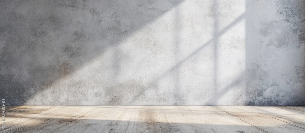 Empty Room with Concrete Wall and Wooden Floor Empty Room with Concrete Wall and Wooden Floor