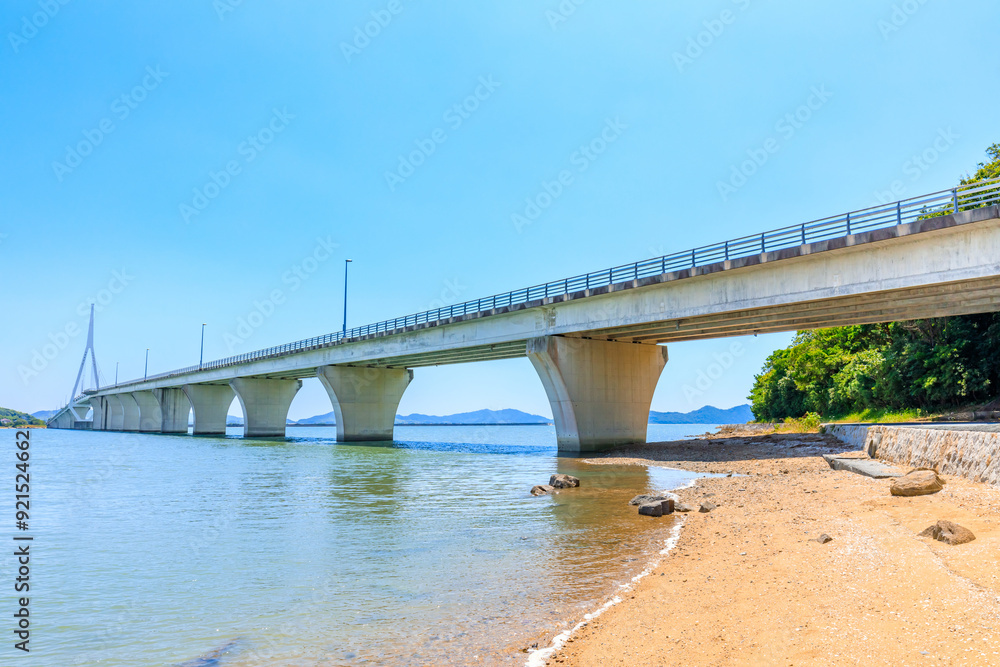 夏の周防大橋 山口県山口市 Suo Bridge in summer. Yamaguchi Pref, Yamaguchi City. 夏の周防大橋 山口県山口市 Suo Bridge in summer. Yamaguchi Pref, Yamaguchi City.