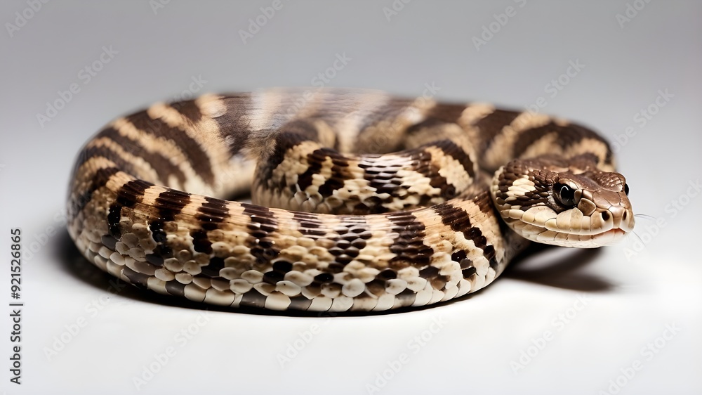 close-up of a potentially harmful object lone rattlesnake on clear backdrop close-up of a potentially harmful object lone rattlesnake on clear backdrop
