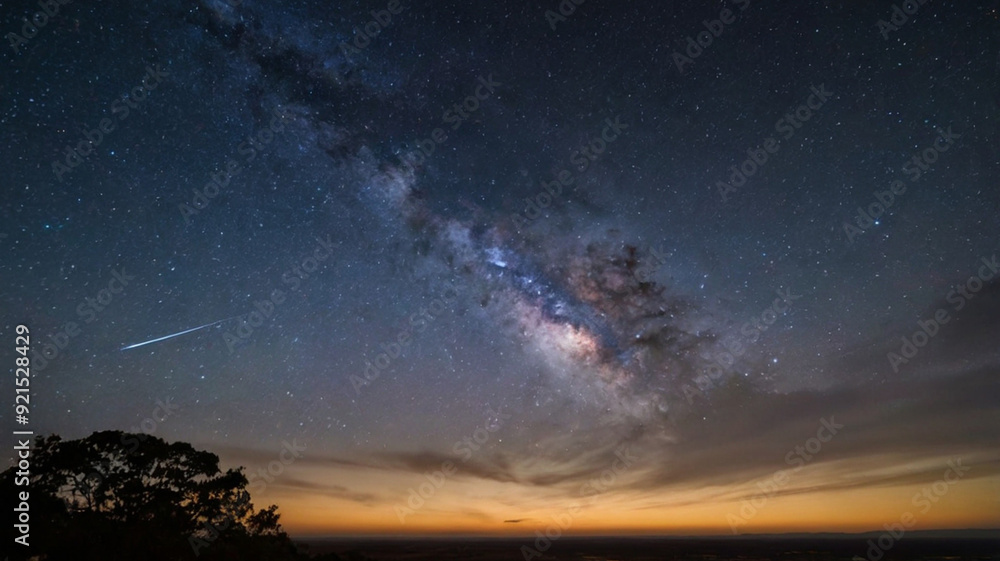 Fototapeta premium sky with stars and clouds