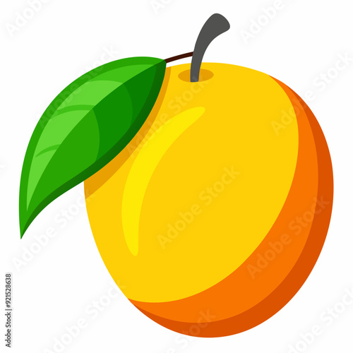 Mango isolated on white, Mango vector illustration, food vector art, Mango silhouette,  Orange fruit vector icon, mango fruit cartoon line art, eps