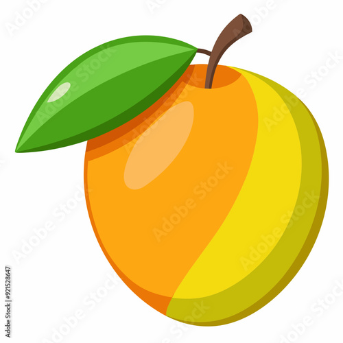 Mango isolated on white, Mango vector illustration, food vector art, Mango silhouette,  Orange fruit vector icon, mango fruit cartoon line art, eps
