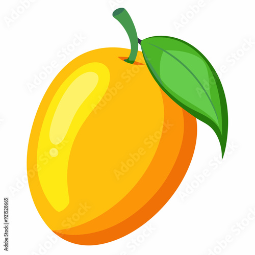 Mango isolated on white, Mango vector illustration, food vector art, Mango silhouette,  Orange fruit vector icon, mango fruit cartoon line art, eps