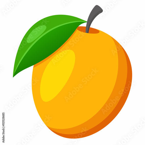 Mango isolated on white, Mango vector illustration, food vector art, Mango silhouette,  Orange fruit vector icon, mango fruit cartoon line art, eps