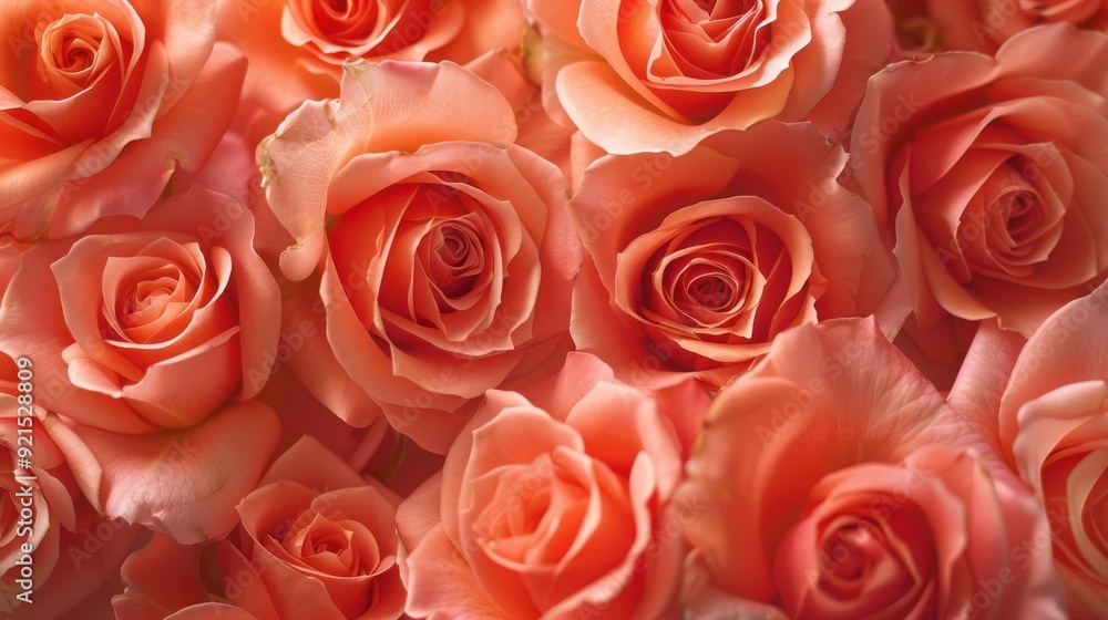 Close-Up of a Bouquet of Delicate Peach Roses Close-Up of a Bouquet of Delicate Peach Roses