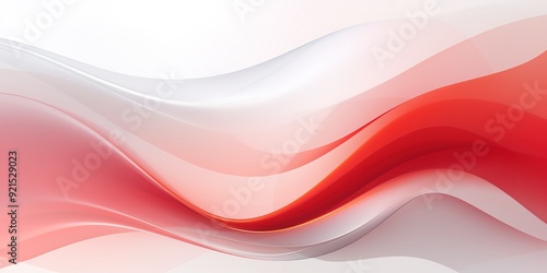 Abstract red and white wave background.