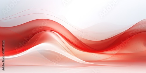 Abstract red and white wave background.