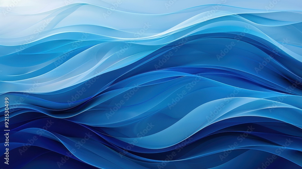 Soft blue waves undulate smoothly under bright daylight, evoking tranquility and peace Soft blue waves undulate smoothly under bright daylight, evoking tranquility and peace