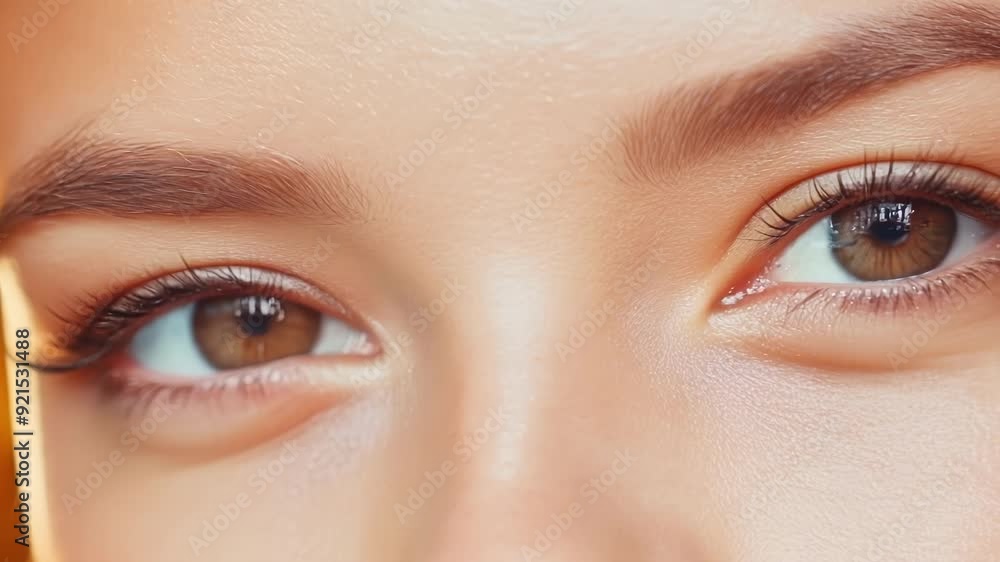 Close up of a young woman with perfect skin, showcasing the results of a professional beauty treatment or skincare routine Close up of a young woman with perfect skin, showcasing the results of a professional beauty treatment or skincare routine
