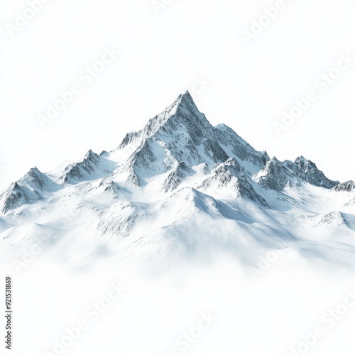 Wallpaper Mural Majestic snow-covered mountain peaks shrouded in mist, serene winter landscape
 Torontodigital.ca