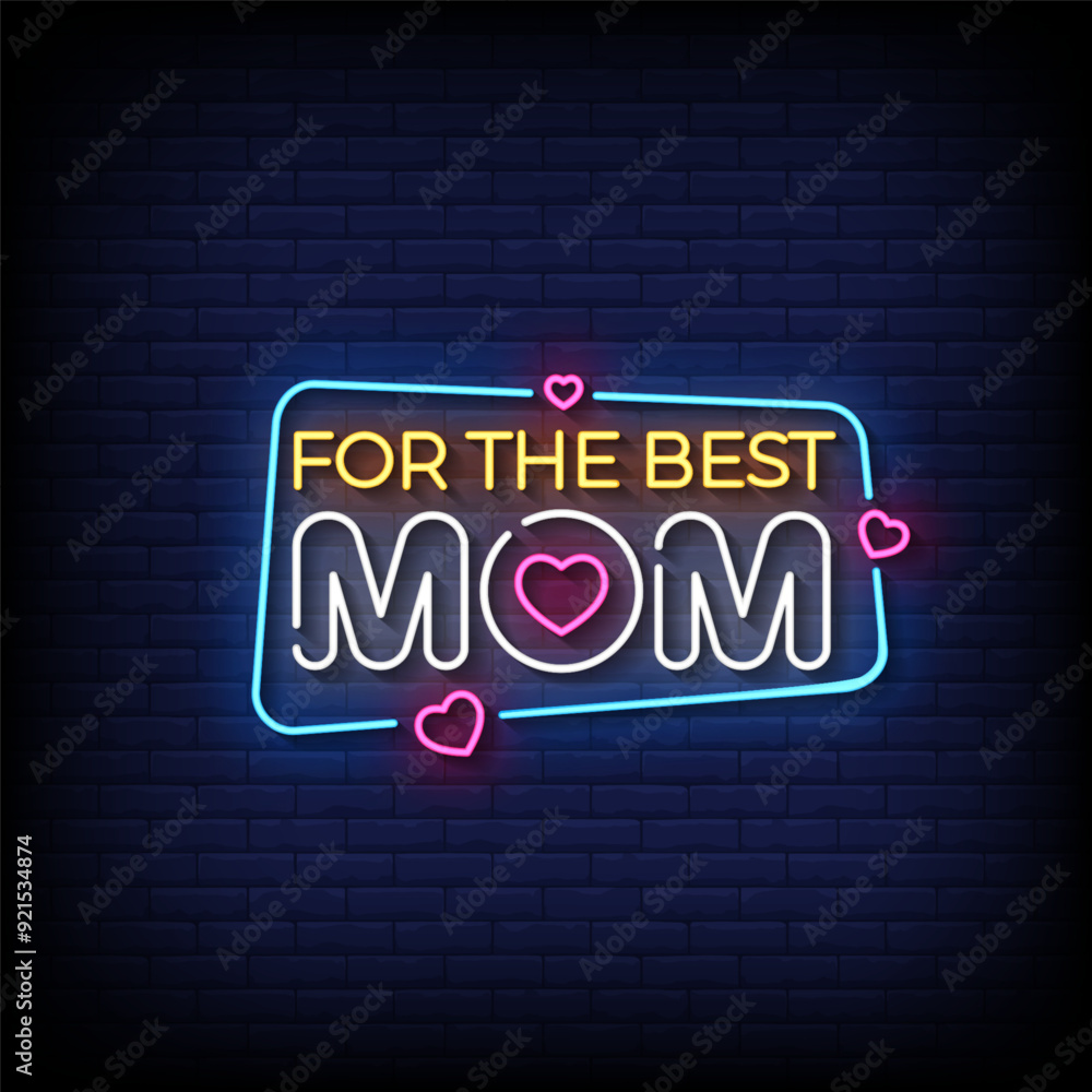 for the best mom neon sign vector with brick wall background for the best mom neon sign vector with brick wall background