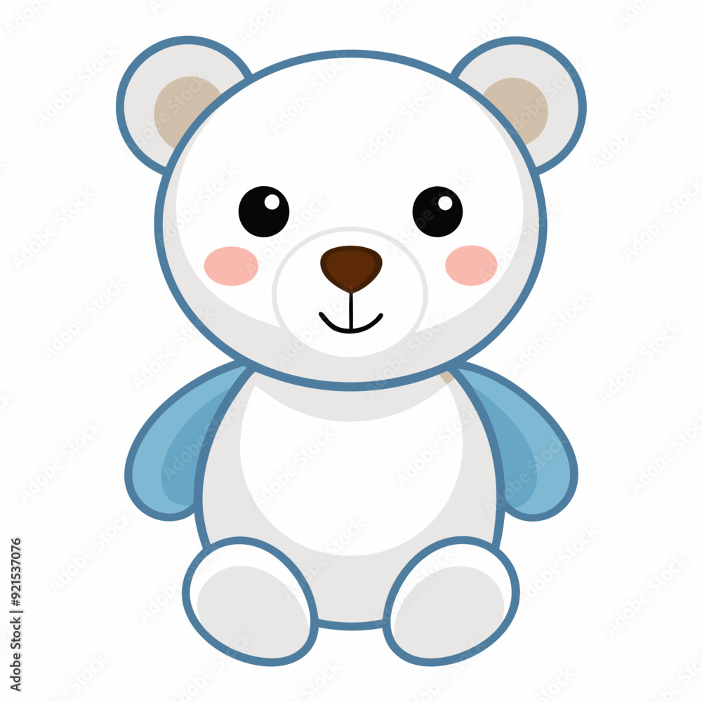 Obraz premium Teddy bear isolated on white, Teddy bear vector illustration, animal vector art, bear silhouette, bear vector icon, teddy bear cartoon line art, eps