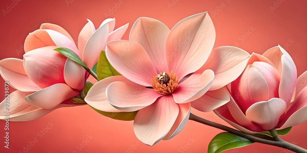 Fototapeta premium pink and white magnolia