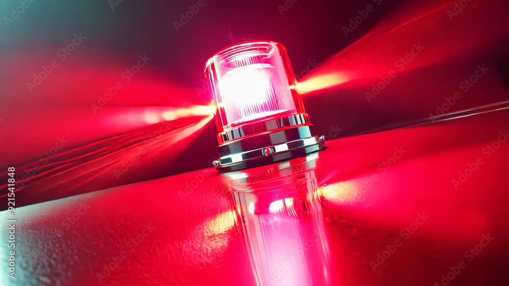 Red Light Siren with Reflection