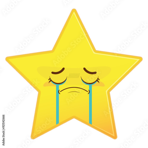 star crying face cartoon cute