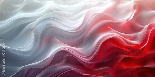 Abstract red and white wavy background.