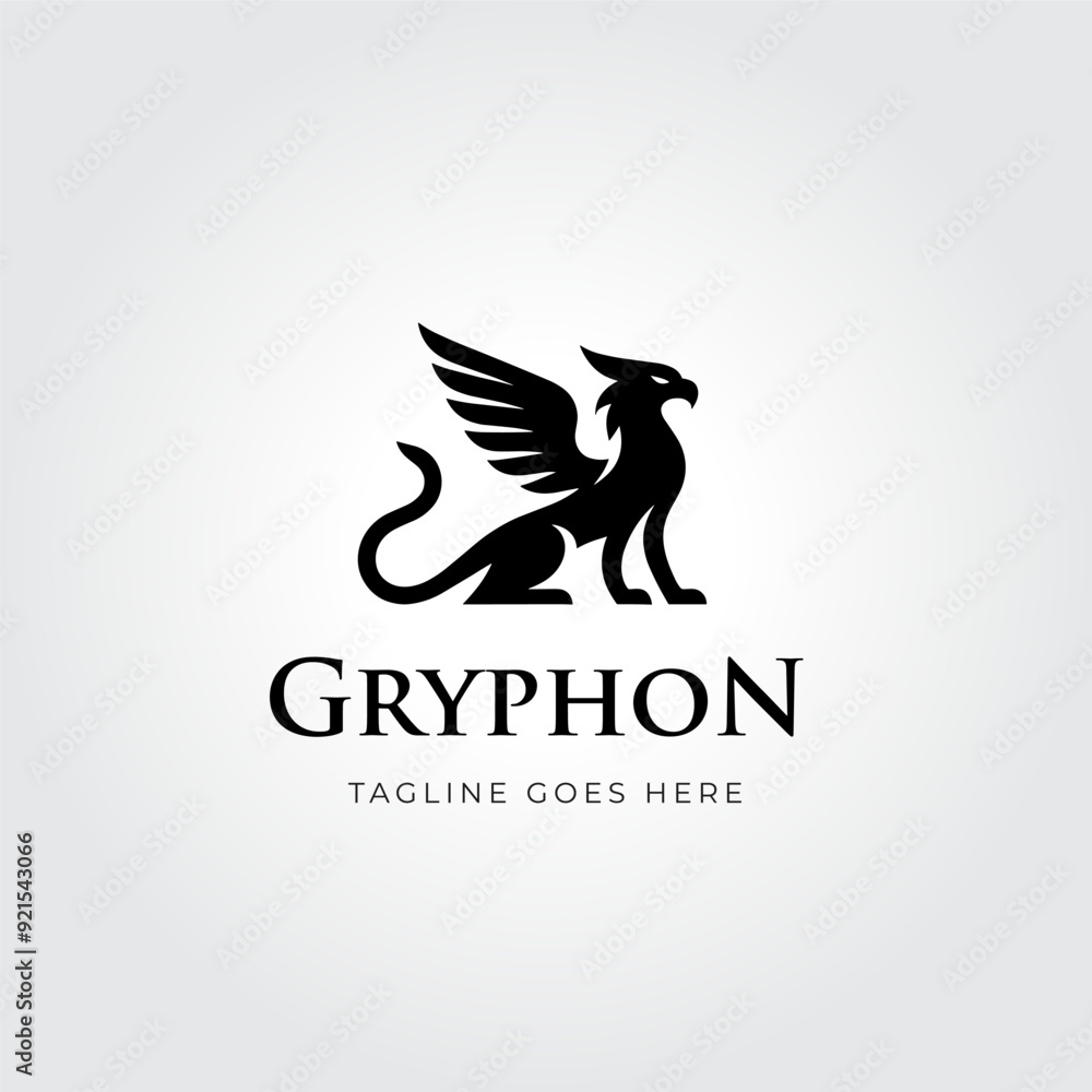 Fototapeta premium gryphon logo template design concept