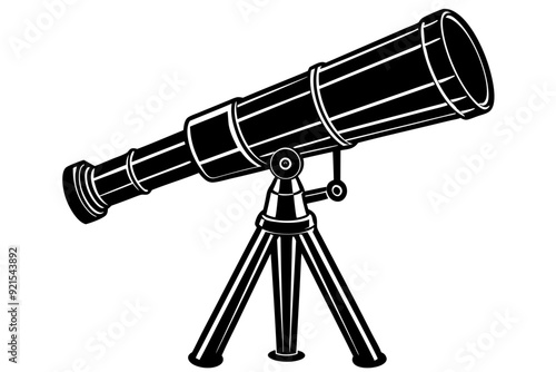 Telescope Silhouette SVG, Vector Silhouette Of Telescope
