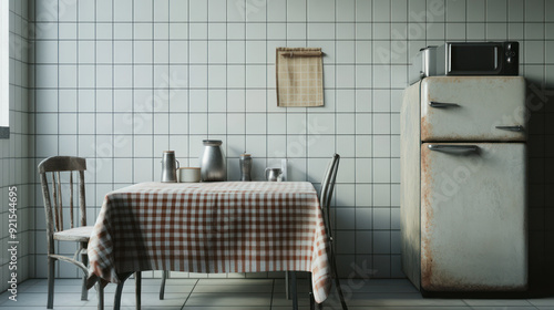 A small kitchen with white walls interior design
