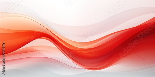 Abstract red and white wavy background with gradient.