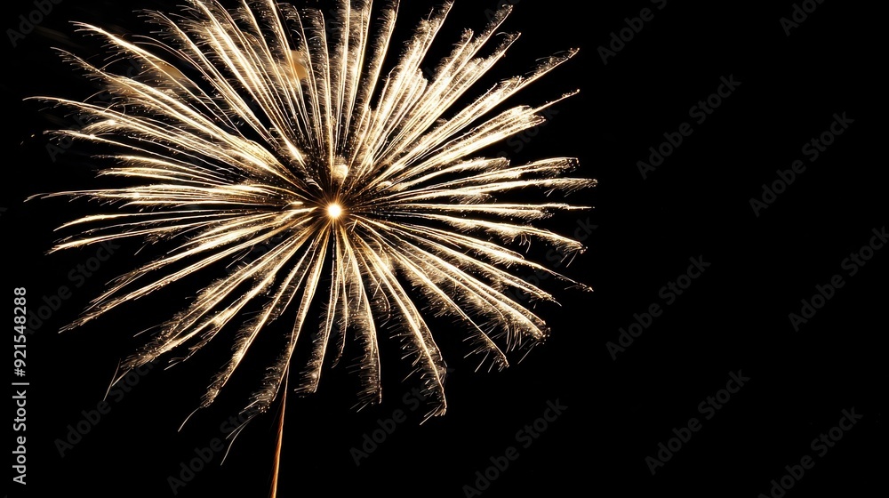 Obraz premium bright white and gold fireworks at new year with copy space comeliness