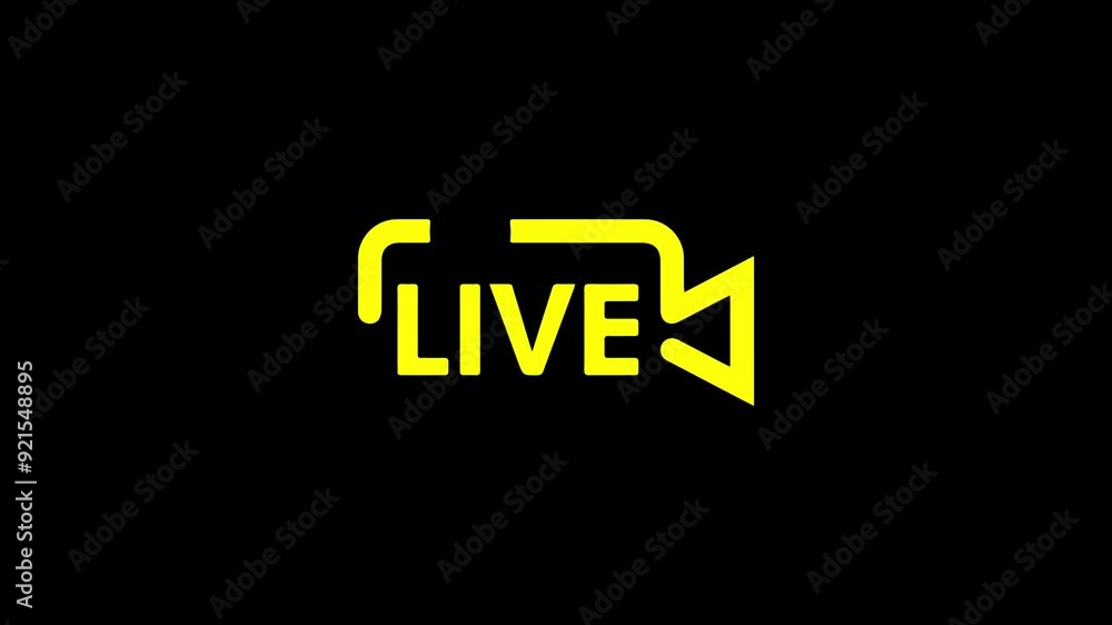 live icon video. Watching video icon on black background. Video streaming. live icon video. Watching video icon on black background. Video streaming.