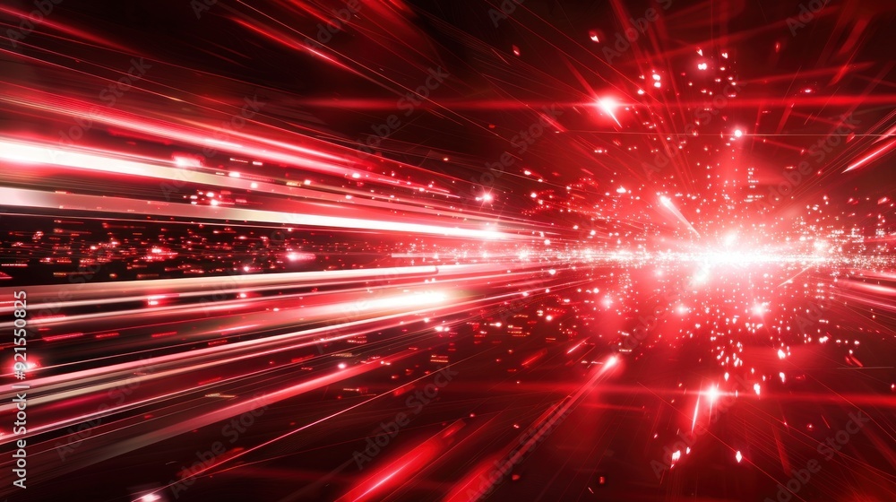 Obraz premium Abstract Red Lights and Particles