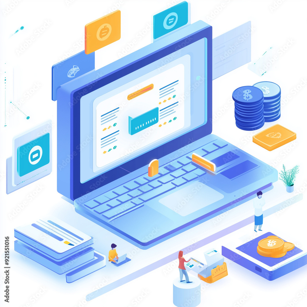 Cutting-Edge Illustration for Payment Processing Software Cutting-Edge Illustration for Payment Processing Software