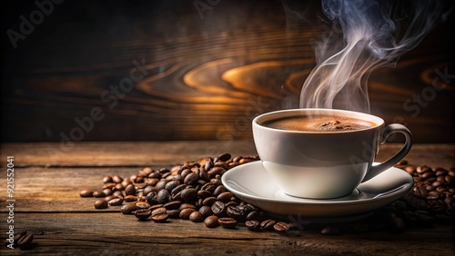 Close-up of a freshly brewed cup of coffee with steam rising, coffee, drink, morning, caffeine, aroma, beverage, refreshment